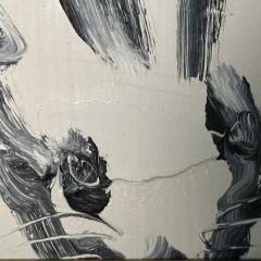 Hunt Slonem Hunt Slonem Black and White Bunny Oil Painting Framed 2009 - 3608022