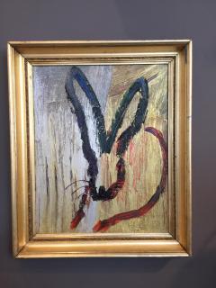 Hunt Slonem Hunt Slonem Metallic Signed Rabbit Painting Original Artist Frame - 4632932