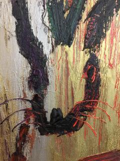 Hunt Slonem Hunt Slonem Metallic Signed Rabbit Painting Original Artist Frame - 4632957
