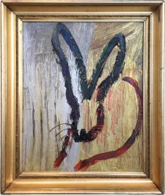 Hunt Slonem Hunt Slonem Metallic Signed Rabbit Painting Original Artist Frame - 4759387