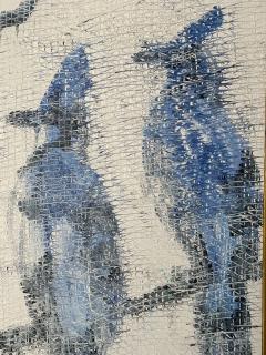 Hunt Slonem Hunt Slonem Oil on Canvas Mystic Jays Blue Jays Painting Signed Dated 2010 - 3607907