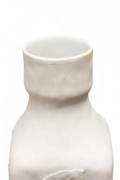 Hutschenreuther German White Raised Realistic Leaf Design Porcelain Vase - 4673121