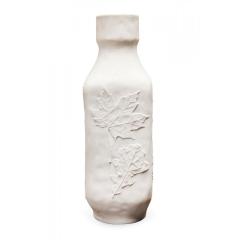 Hutschenreuther German White Raised Realistic Leaf Design Porcelain Vase - 4720800