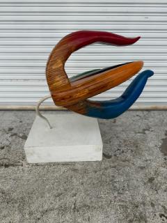 Hy Farber 39 Hy Farber Wood Floral Sculpture on Stand - 4406812