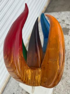 Hy Farber 39 Hy Farber Wood Floral Sculpture on Stand - 4406876