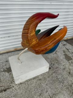 Hy Farber 39 Hy Farber Wood Floral Sculpture on Stand - 4406879