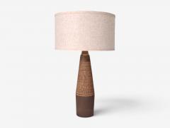 Hyllested Keramik Large Rustic Table Lamp Brown Stoneware Denmark 1960s - 4802604