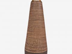 Hyllested Keramik Large Rustic Table Lamp Brown Stoneware Denmark 1960s - 4802608
