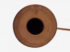 Hyllested Keramik Large Rustic Table Lamp Brown Stoneware Denmark 1960s - 4802610
