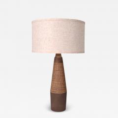 Hyllested Keramik Large Rustic Table Lamp Brown Stoneware Denmark 1960s - 4804956
