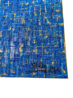 Hyunae Kang Hyun Ae Kang Modern Abstract Mixed Media on Canvas Painting Blue Nimbus Hyunae Kang - 4613636