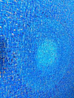 Hyunae Kang Hyun Ae Kang Modern Abstract Mixed Media on Canvas Painting Blue Nimbus Hyunae Kang - 4613637