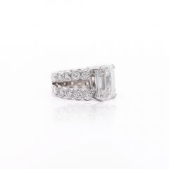 IGI Cert 10 05 Carat Emerald Cut Lab Grown Diamond Platinum Split Open Ring - 3991453