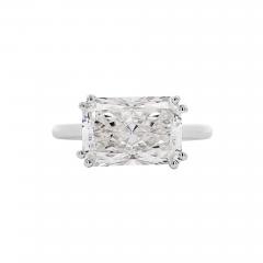 IGI Cert 4 25 Carat Radiant Cut Lab Grown Diamond East West Engagement Ring - 3976563