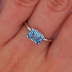 IGI Certified 2 08 Carat Vivid Blue Lab Grown Diamond Engagement Ring - 4032229