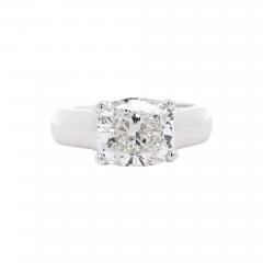 IGI Certified 3 46 Carat Lab Grown Cushion Cut Diamond East West Solitaire Ring - 3543810