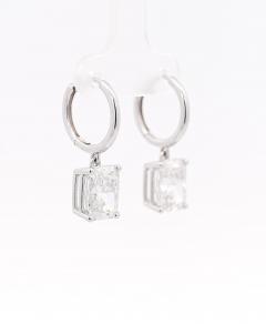 IGI Certified 6 86 6 16 Carats CVD Lab Grown Diamond Suspended Hoop Earring - 3500141