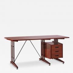 ILA Industria Lombarda Arredamenti teak and metal desk model Ss34 Italy 1959 - 3590948