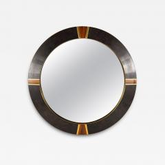 IMPORTANT MODERNIST CIRCULAR MIRROR INLAID WITH TIGER EYE STONE DETAILS - 2853943
