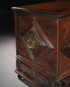 IMPOSING 17TH CENTURY PORTUGUESE COLONIAL MAHOGANY AND BRASS CHEST - 1999839