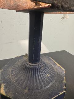 INDUSTRIAL RECTANGULAR METAL SHADE NEOCLASSICAL BLUE ENAMEL BRASS BASE LAMP - 4404224