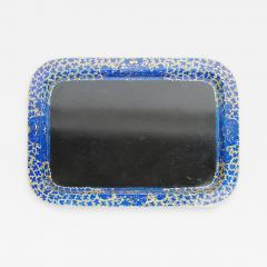 INTERESTING BLACK AND COBALT BLUE JAPANNED TRAY - 2234514