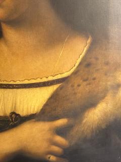 ITALIAN ANTIQUE PORTRAIT OF A WOMAN WITH ERMINE THROW - 4276269