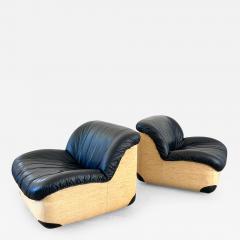 ITALIAN BLACK LEATHER CLUB CHAIRS - 2686062