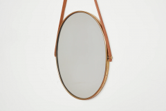 ITALIAN BRASS LEATHER MIRRORS - 3049996