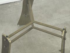 ITALIAN BRASS LEATHER TABLE - 2271212