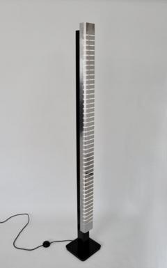 ITALIAN COLUMN FLOOR LAMP BY LAMPERTI POLISHED NICKEL CHROMED AND ENAMELED STEEL - 3617111