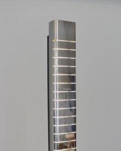 ITALIAN COLUMN FLOOR LAMP BY LAMPERTI POLISHED NICKEL CHROMED AND ENAMELED STEEL - 3617112