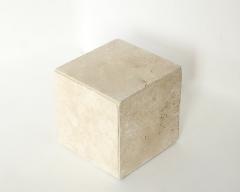 ITALIAN CREAM TRAVERTINE MEDIUM CUBE SIDE TABLES 12 X12 X12  - 2238939