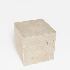 ITALIAN CREAM TRAVERTINE MEDIUM CUBE SIDE TABLES 12 X12 X12  - 2240613