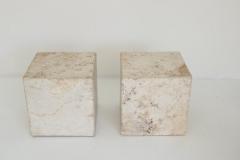 ITALIAN CREAM TRAVERTINE SIDE TABLES OR COFFEE TABLES - 1813001