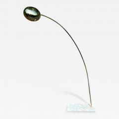 ITALIAN GOLDTONE METAL AND WHITE MARBLE ARCO FLOOR LAMP - 2596547