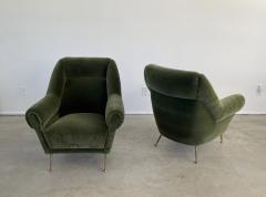 ITALIAN GREEN MOHAIR LOUNGE CHAIRS - 1964830