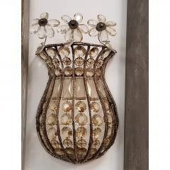 ITALIAN HAND BEADED CRYSTAL SCONCES 2 PAIRS TOTAL OF 4  - 797763