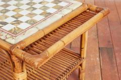 ITALIAN MARBLE BAMBOO CHESS TABLE - 3303080