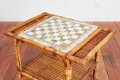 ITALIAN MARBLE BAMBOO CHESS TABLE - 3303082