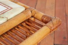 ITALIAN MARBLE BAMBOO CHESS TABLE - 3303235