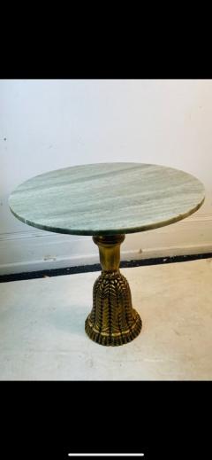 ITALIAN MARBLE TOP GILT CARVED WOOD TASSEL TABLE - 2256905