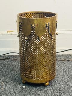 ITALIAN MID CENTURY GILT METAL JESTER DESIGN UMBRELLA STAND TRASH CAN - 4156706