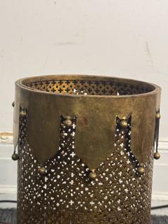 ITALIAN MID CENTURY GILT METAL JESTER DESIGN UMBRELLA STAND TRASH CAN - 4156709