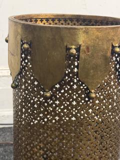 ITALIAN MID CENTURY GILT METAL JESTER DESIGN UMBRELLA STAND TRASH CAN - 4156712