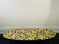 ITALIAN MID CENTURY GLASS MOSAIC TILE COFFEE TABLR WITH BRONZE BASE - 3999652