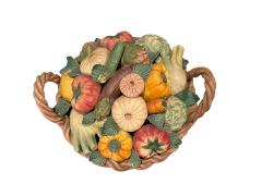 ITALIAN MID CENTURY MATTE CERAMIC BASKET OF VEGETABLES CENTERPIECE - 4557659