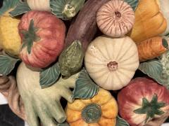 ITALIAN MID CENTURY MATTE CERAMIC BASKET OF VEGETABLES CENTERPIECE - 4557664