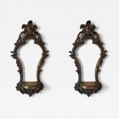 ITALIAN MID CENTURY PAIR OF REGENCY GILT WOOD WALL SHELVES - 3603042