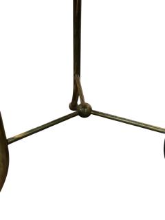 ITALIAN MID CENTURY WALNUT CLOVER DESIGN BRASS TRIPOD LEG WITH BALL TABLE - 4409902